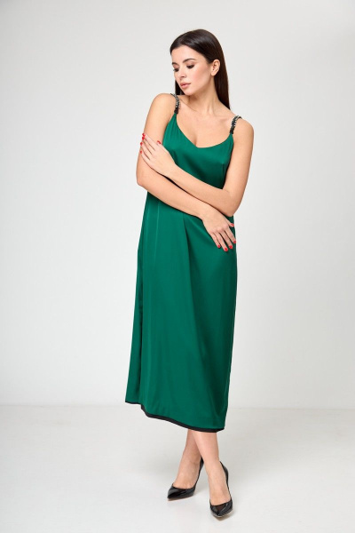 Платье Anelli 1180 черно-зеленый - фото 5