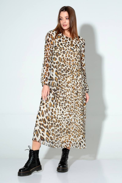 Жилет, платье Liona Style 813 леопард - фото 6