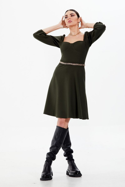 Платье Condra 4348 темный_оливковый - фото 3