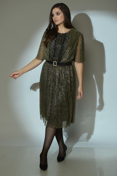 Платье Angelina 610 золотисто-оливковый - фото 1
