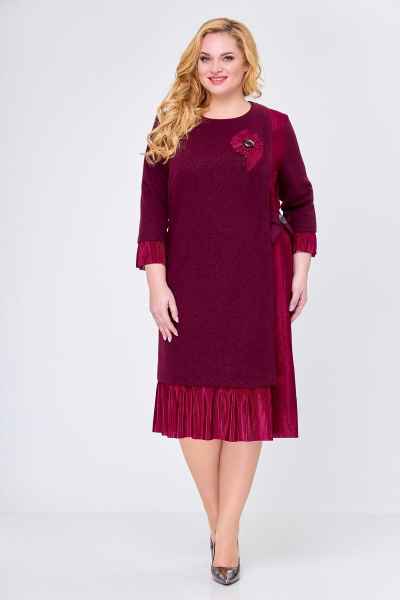 Платье Элль-стиль А-527 бордовый - фото 2