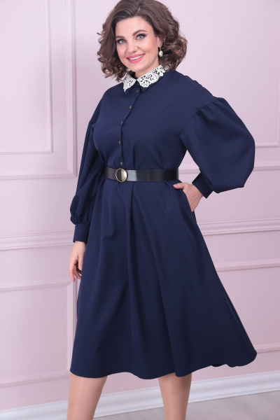 Платье LadisLine 1377 темно-синий - фото 4