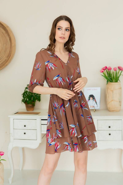 Платье ASV 2407 бежево-коричневый - фото 5