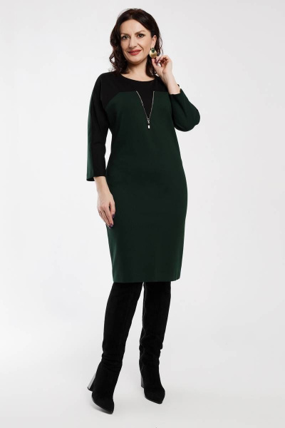 Платье Дорофея 586 темно-зеленый,изумрудный - фото 1