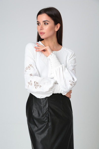 Блуза, юбка SandyNa 130531 белый-черный - фото 3