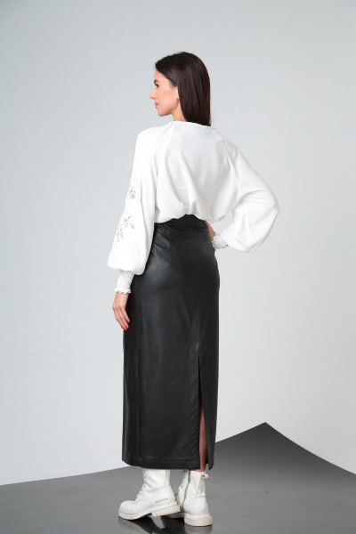 Блуза, юбка SandyNa 130531 белый-черный - фото 5