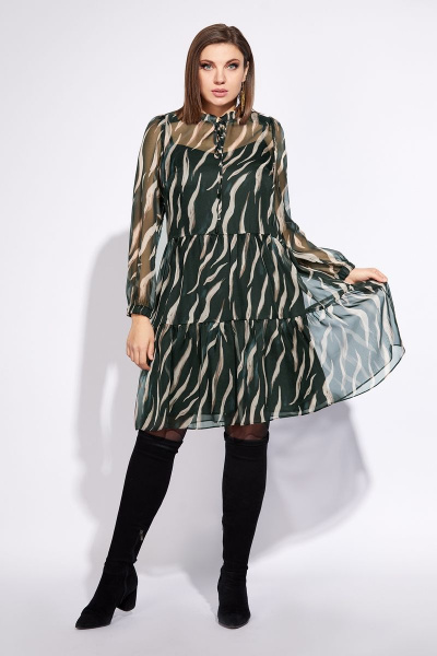 Платье Милора-стиль 848 зеленые_волны - фото 1