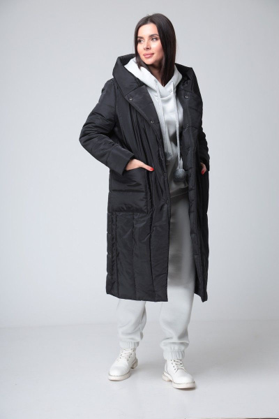 Брюки, пальто, худи T&N 7181 черный-серый - фото 9