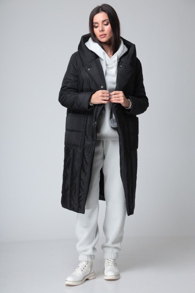 Брюки, пальто, худи T&N 7181 черный-серый - фото 1