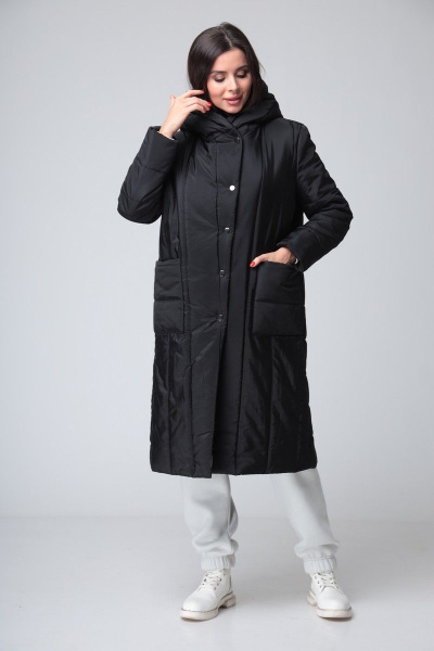 Брюки, пальто, худи T&N 7181 черный-серый - фото 7