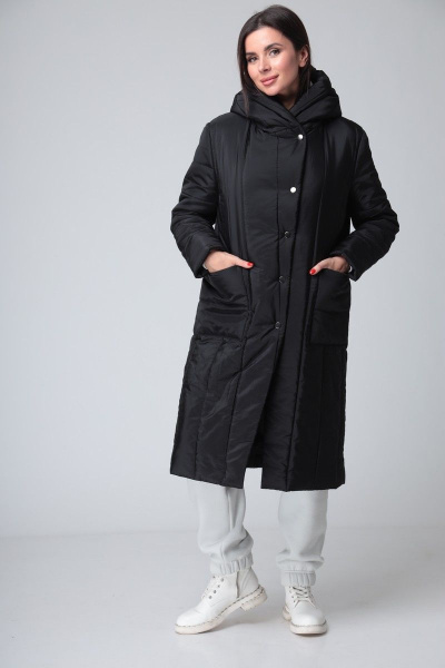 Брюки, пальто, худи T&N 7181 черный-серый - фото 2