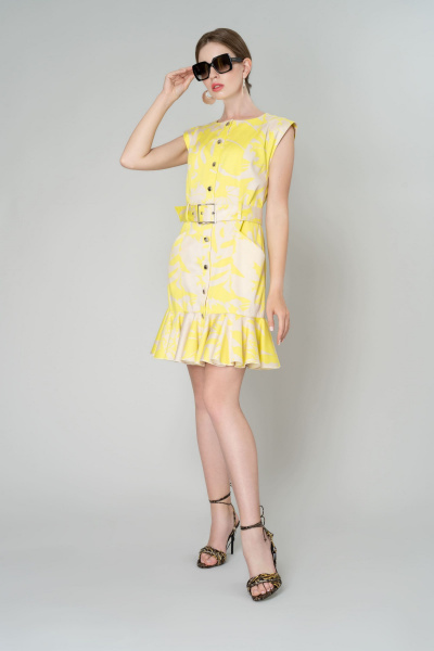 Платье Elema 5К-9695-1-164 принт_желтый - фото 1