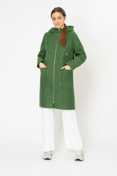 Пальто Elema 6-10314-1-164 зеленый - фото 1