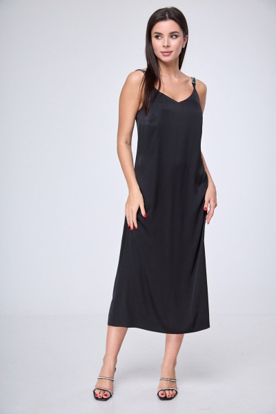 Платье Anelli 1180 черный-фуксия - фото 9