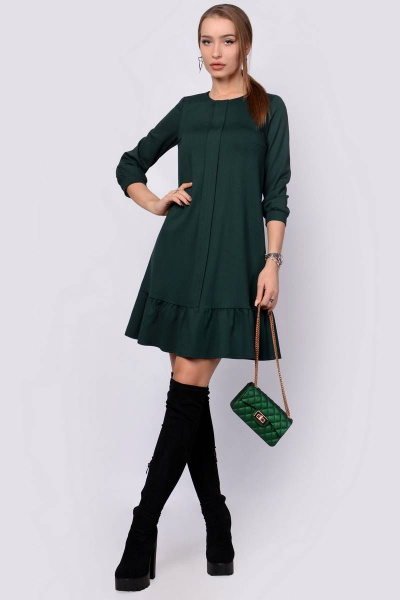 Платье PATRICIA by La Cafe F14973 темно-зеленый - фото 1