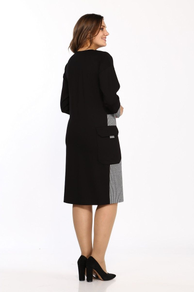 Платье Lady Style Classic 2458 черный-серый - фото 3