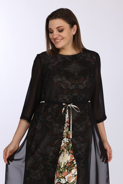 Платье Lady Style Classic 2429/4 черный_цветочный - фото 4