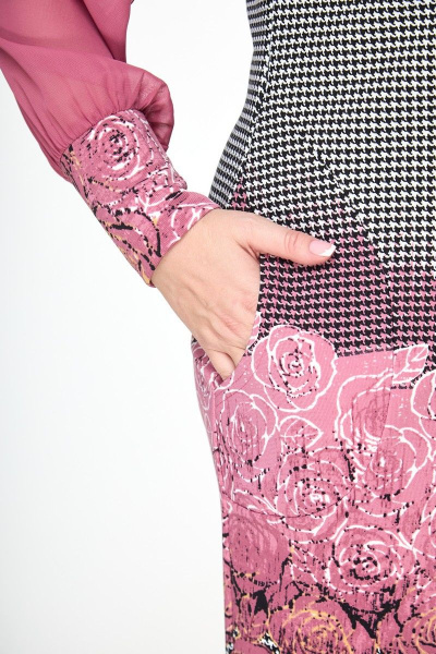 Платье Anelli 126 серо-розовый - фото 4