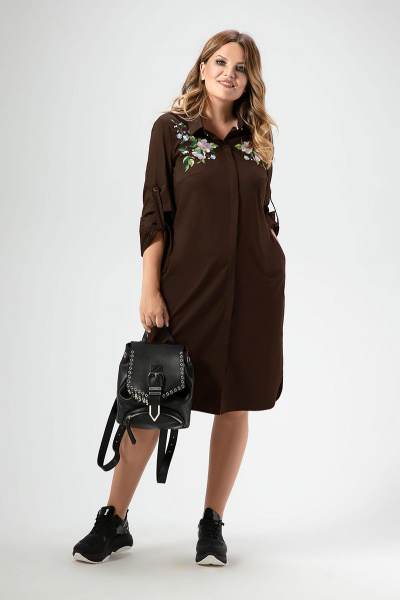 Платье Панда 455180 коричневый - фото 1