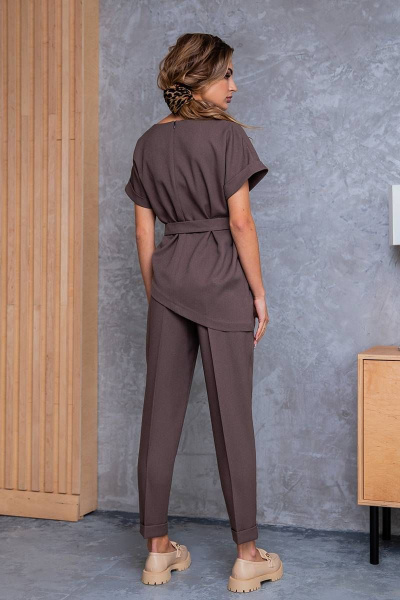 Блуза, брюки Daloria 9095 светло-коричневый - фото 2