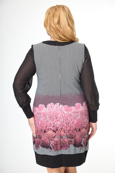 Платье Anelli 126 черно-розовый - фото 5