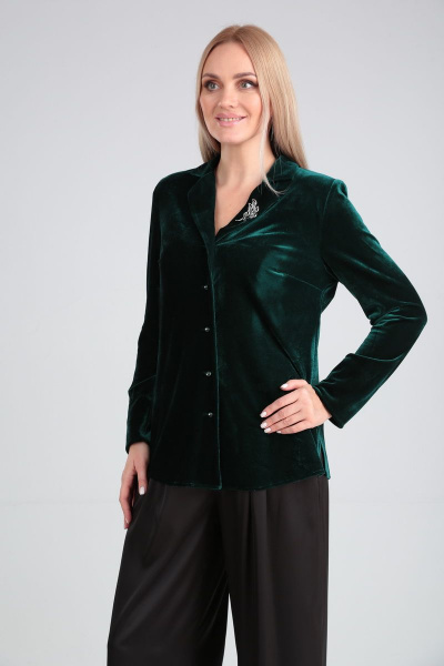 Блуза, брюки Lady Line 517 зеленый+черный - фото 2