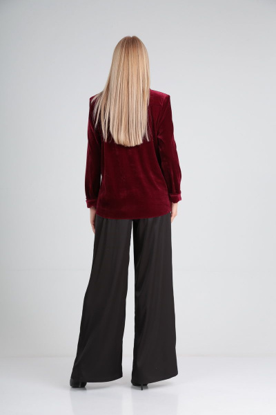 Блуза, брюки Lady Line 517 бордовый-черный - фото 3