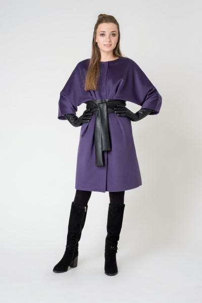 Пальто Elema 1-8977-1-164 фиолетовый - фото 1