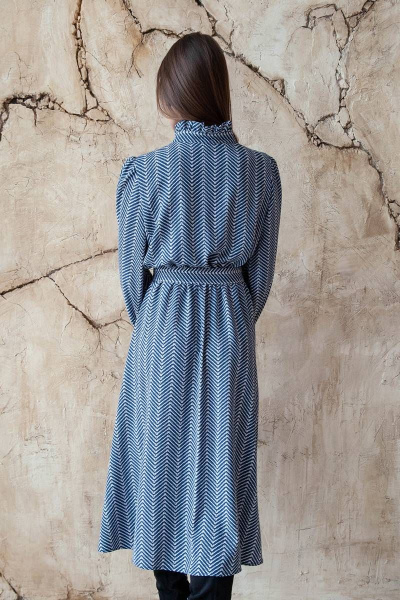 Платье ARTiMODA 321-17 светло-синий+белый - фото 2