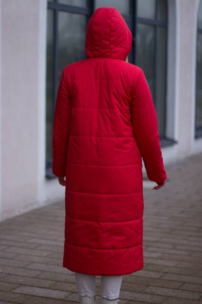 Пальто Sisteroom П-044 черно-красный - фото 4