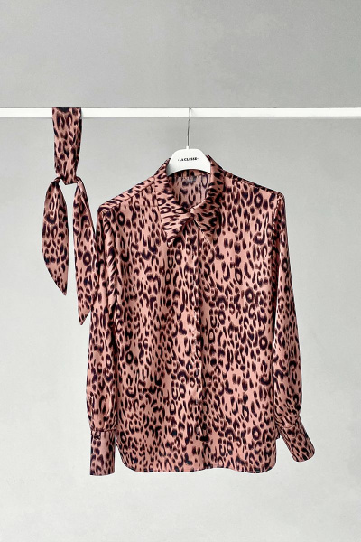 Рубашка La Classe РГ0043 розовый-леопард - фото 7