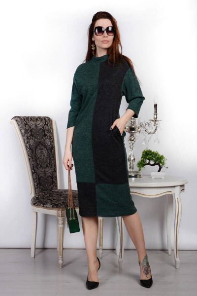 Платье PATRICIA by La Cafe NY15269 зеленый,черный - фото 1