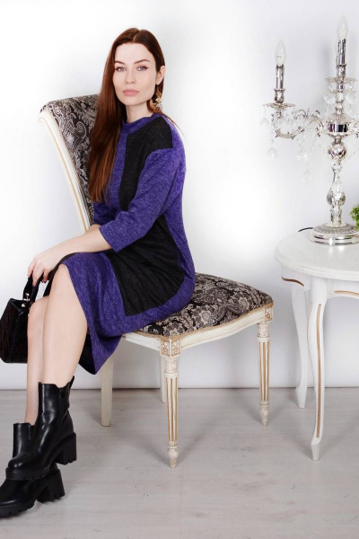 Платье PATRICIA by La Cafe NY15269 фиолетовый,черный - фото 3