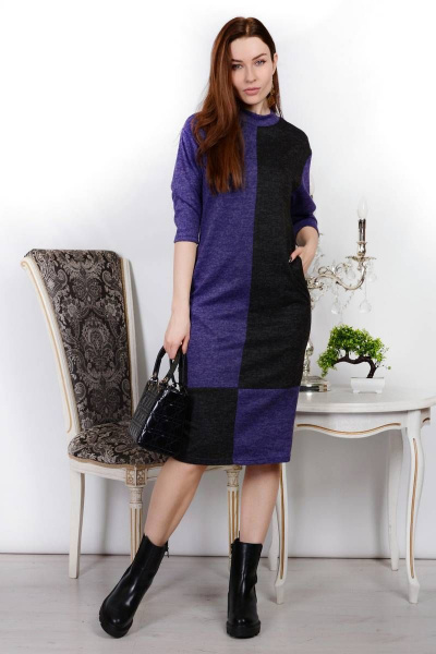 Платье PATRICIA by La Cafe NY15269 фиолетовый,черный - фото 1