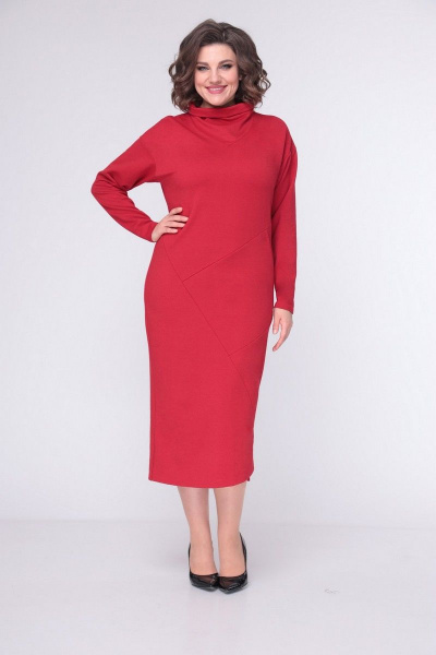 Платье LadisLine 1421 красный - фото 1