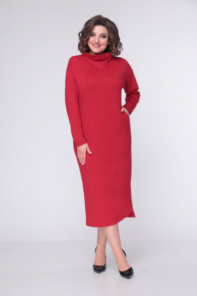 Платье LadisLine 1421 красный - фото 4