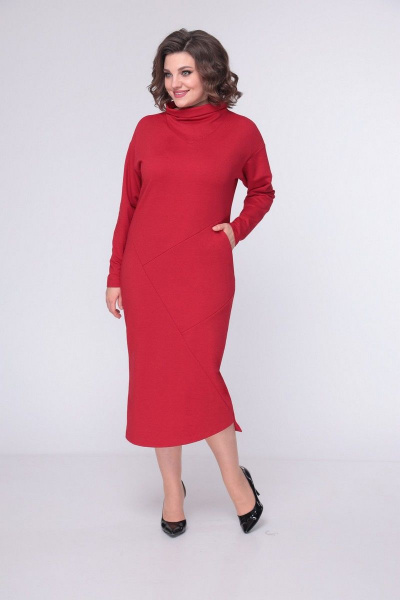 Платье LadisLine 1421 красный - фото 3