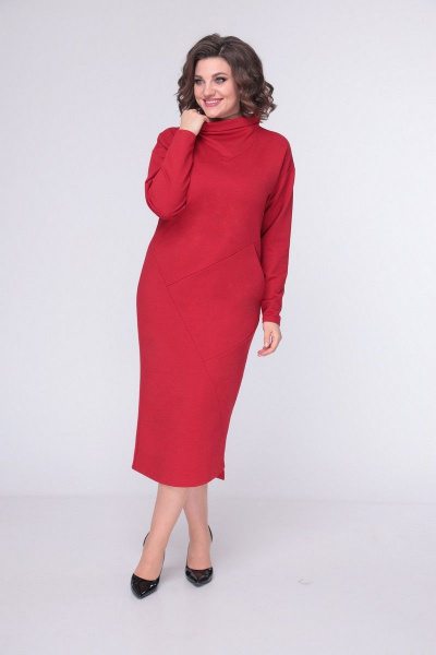 Платье LadisLine 1421 красный - фото 2
