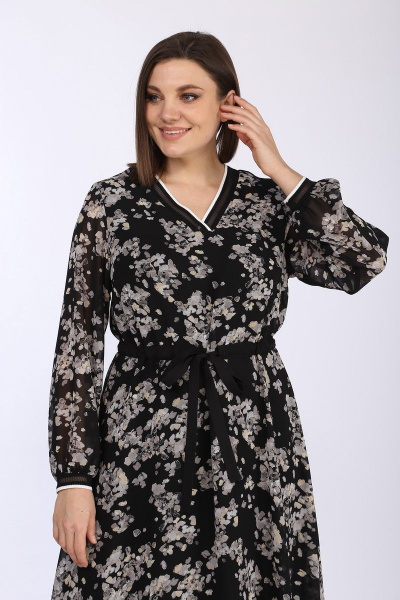 Платье Lady Style Classic 2316/1 черный-бежевый - фото 3
