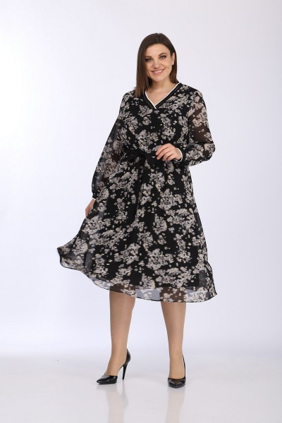 Платье Lady Style Classic 2316/1 черный-бежевый - фото 2