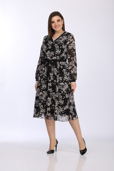 Платье Lady Style Classic 2316/1 черный-бежевый - фото 1