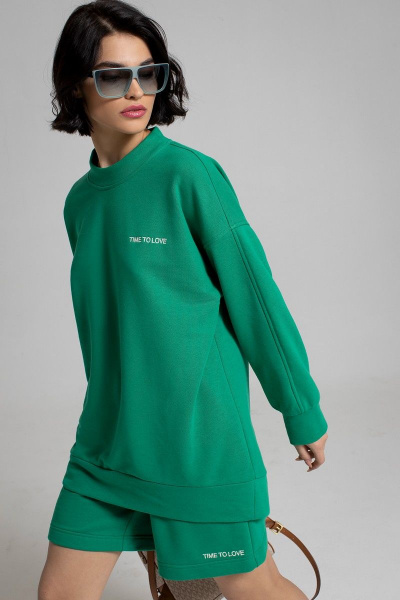 Свитшот, шорты Samnari Т166 зеленый - фото 3