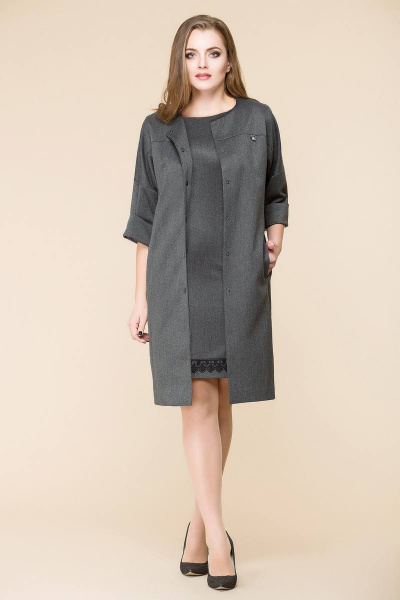 Пальто, платье Romanovich Style 3-1393 серый - фото 1