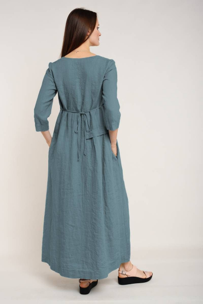 Платье Ружана 367-2 голубая-ель - фото 4