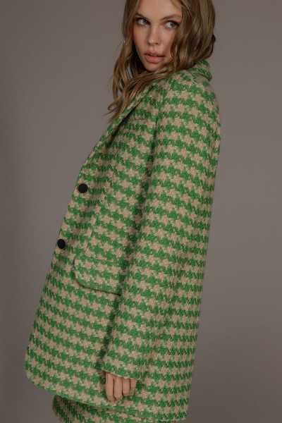 Жакет, топ, юбка PiRS 3638 зеленый+черный - фото 3