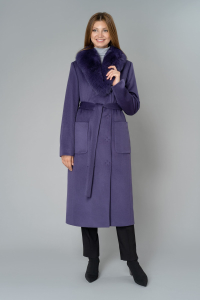 Пальто Elema 6-9024-1-164 фиолетовый - фото 1