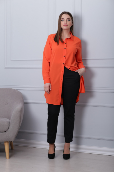 Блуза, брюки Michel chic 590 оранж+черный - фото 1