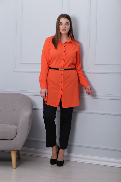 Блуза, брюки Michel chic 590 оранж+черный - фото 2