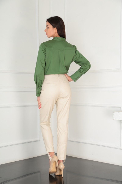 Блуза, брюки SandyNa 130539 зелено-молочный - фото 6