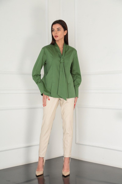 Блуза, брюки SandyNa 130539 зелено-молочный - фото 5